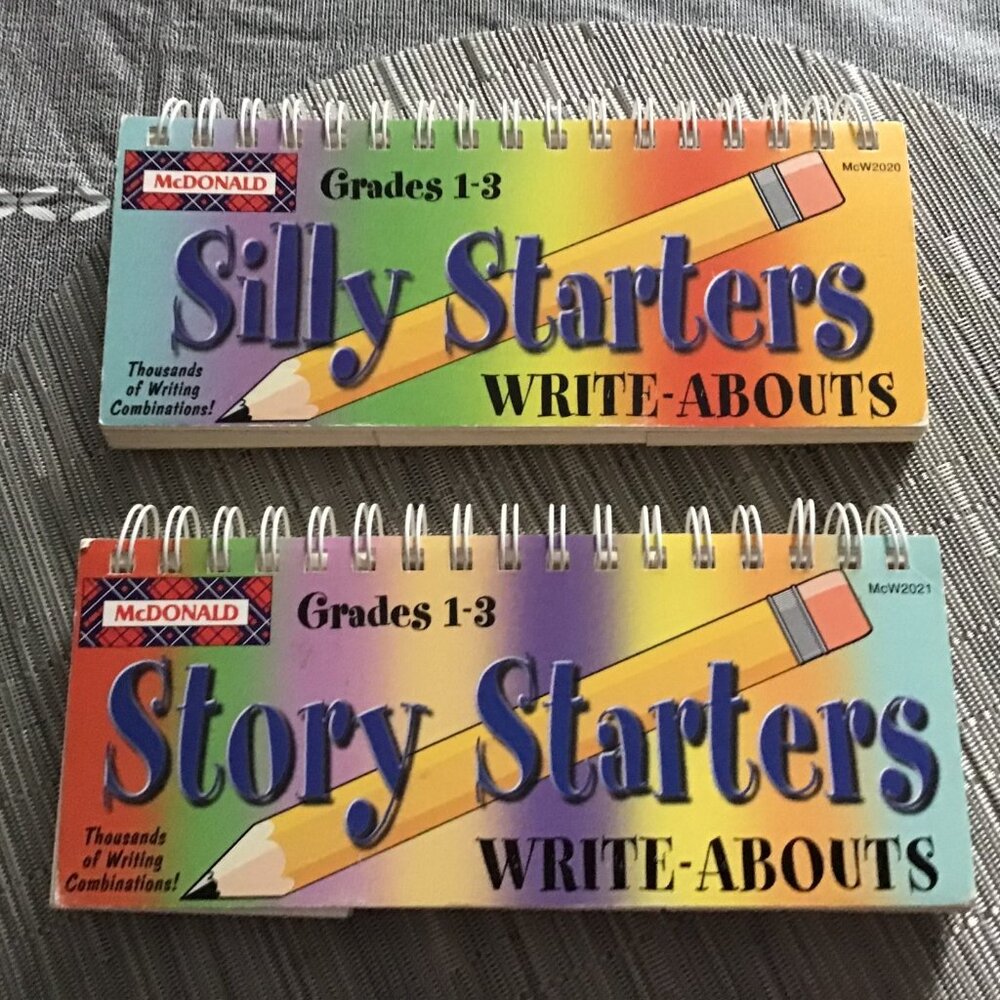Lot of 2 Story Starters Flip Books Write-Abouts Gr 1-3; Homeschooling
